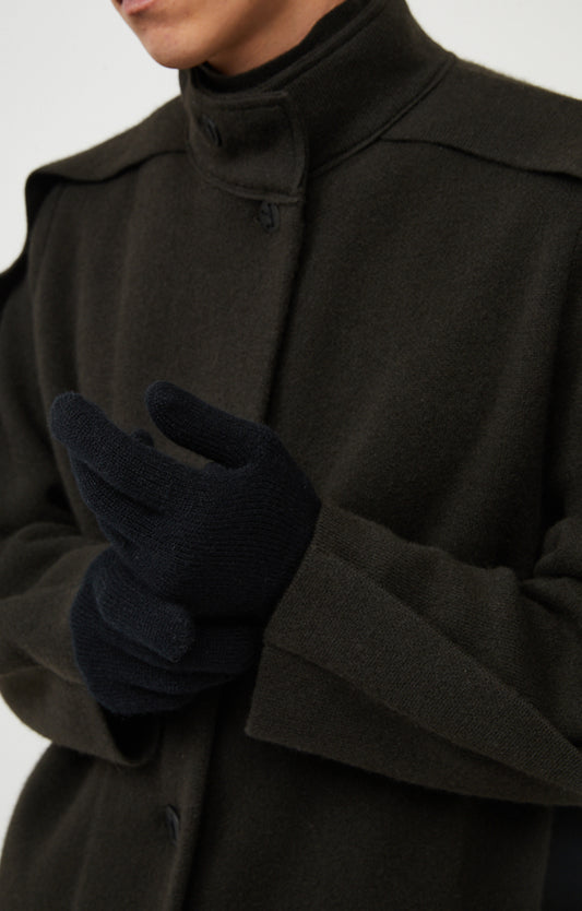 Palm Cashmere Gloves in Black