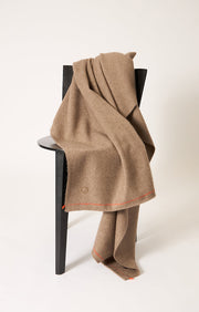 Sabra cashmere woven throw in colour Taupe. 