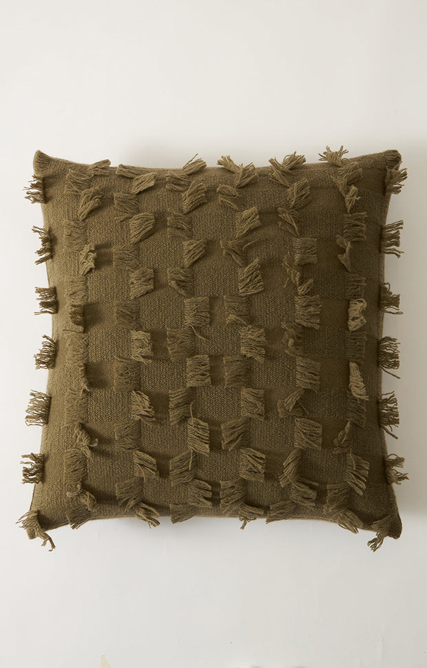 Seren Cashmere Cushion Cover in Moss