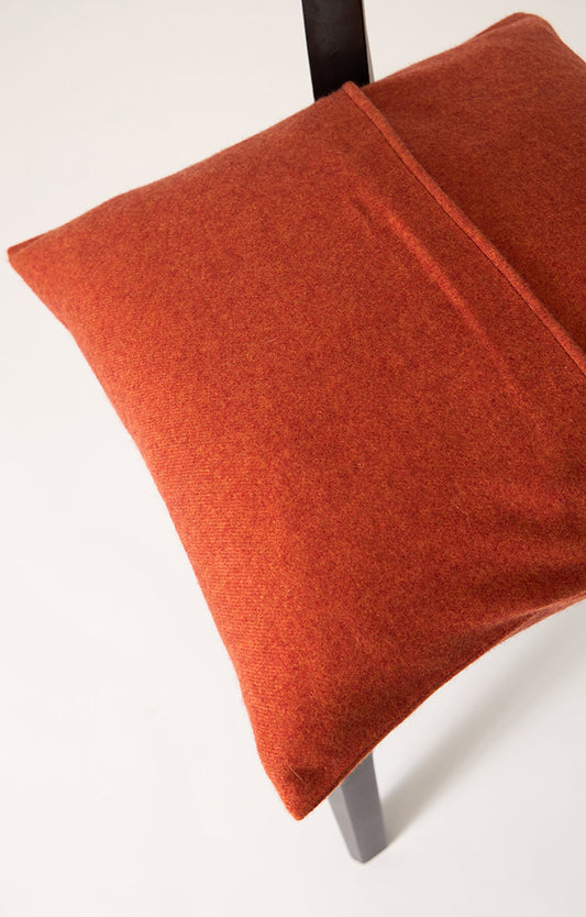 Uno Cashmere cushion cover in colour Fire 