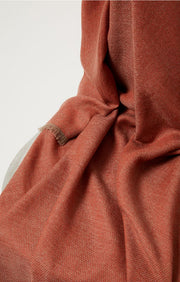 Saan Cashmere Throw in Coral & Taupe