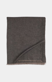 Saan Cashmere Throw in Charcoal & Taupe