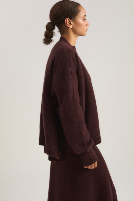 Aire Cardigan in Carob