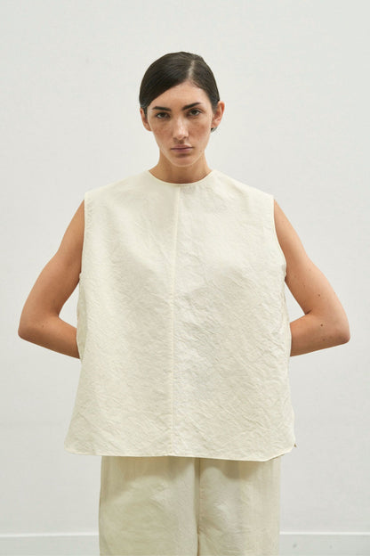 Still-Paper Top in Ivory