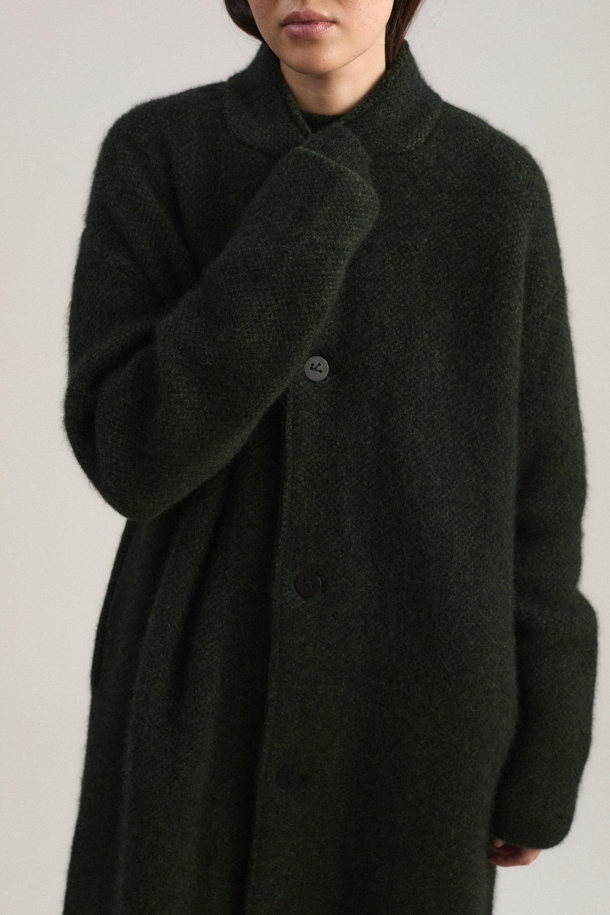 Oro Coat in Jet & Pine