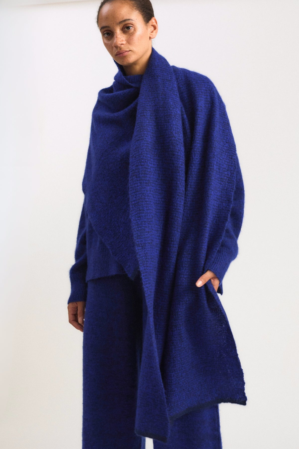 Duara Scarf in Marine & Cobalt