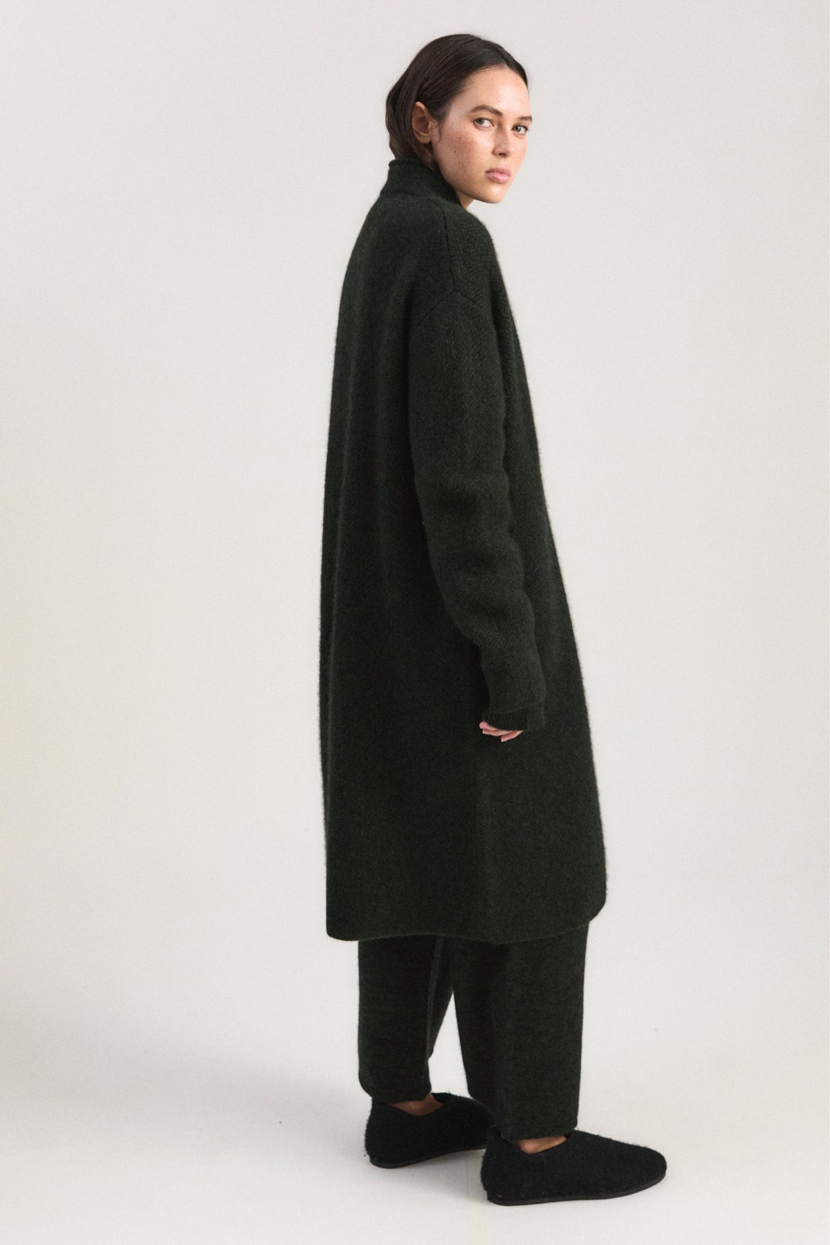 Oro Coat in Jet & Pine