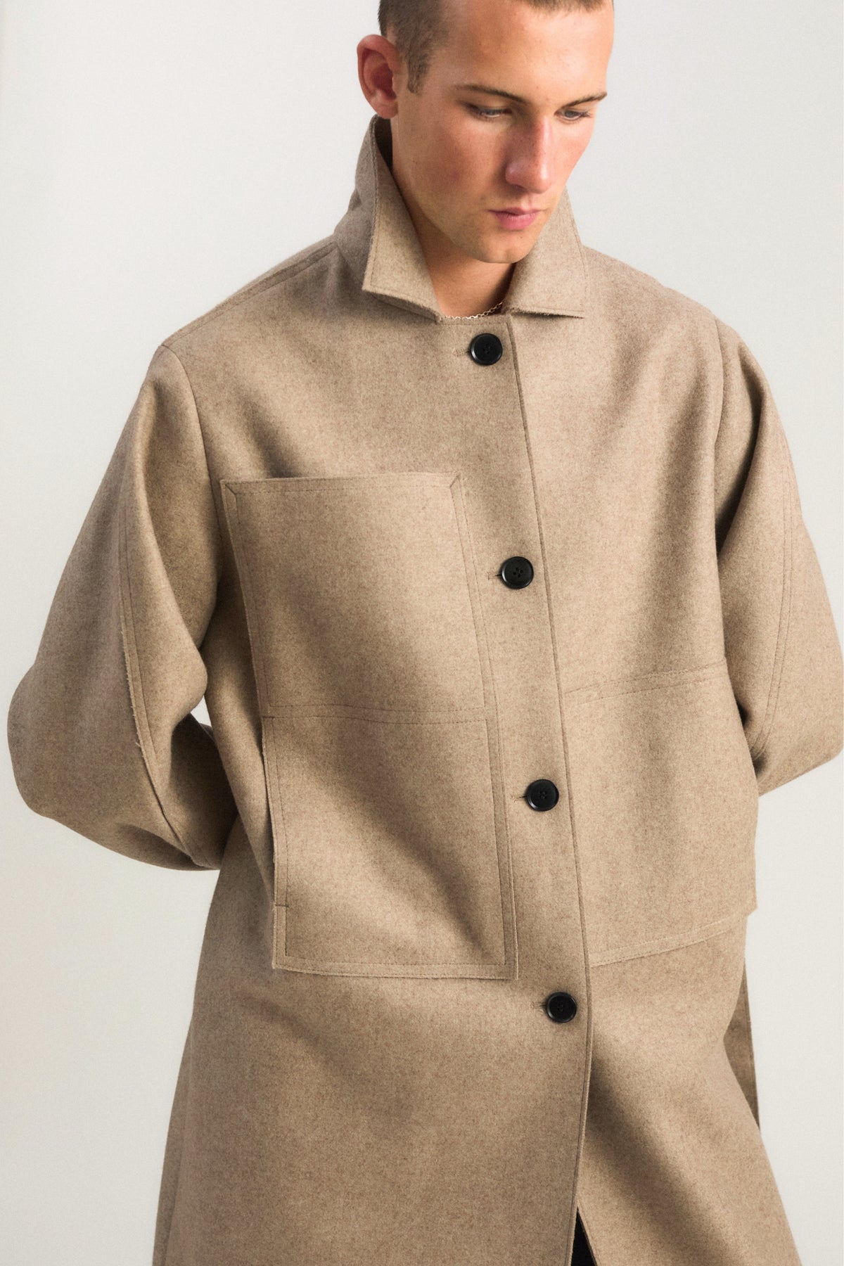 Shield Coat in Taupe