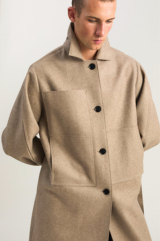 Shield Coat in Taupe
