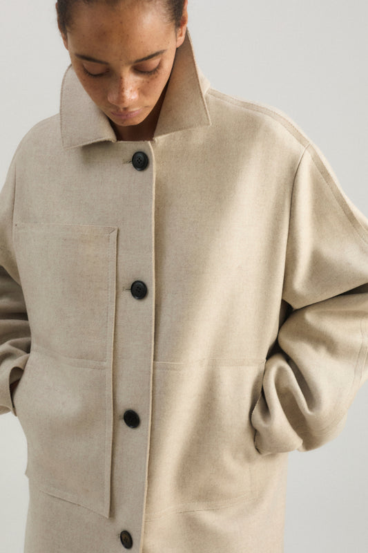 Shield Coat in Beige