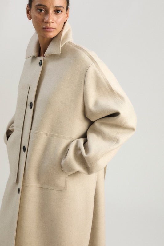 Shield Coat in Beige