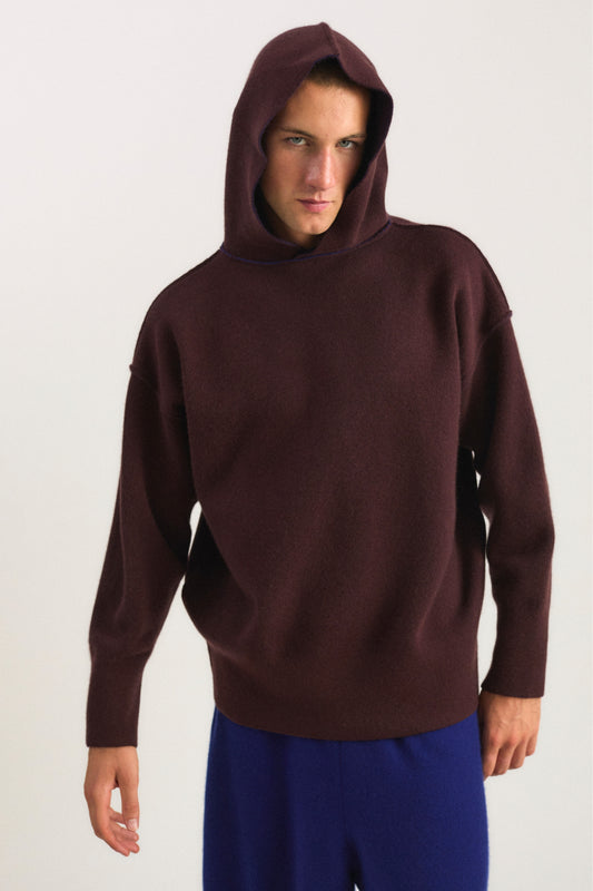 Seku Hoodie in Carob & Ink