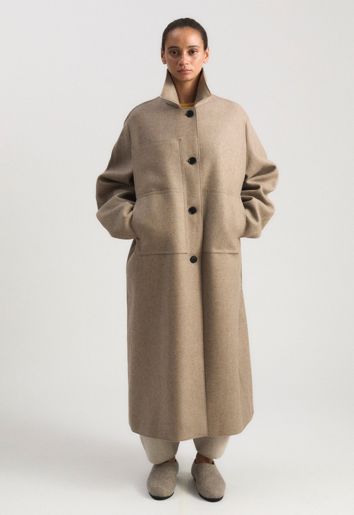 Shield Coat in Taupe