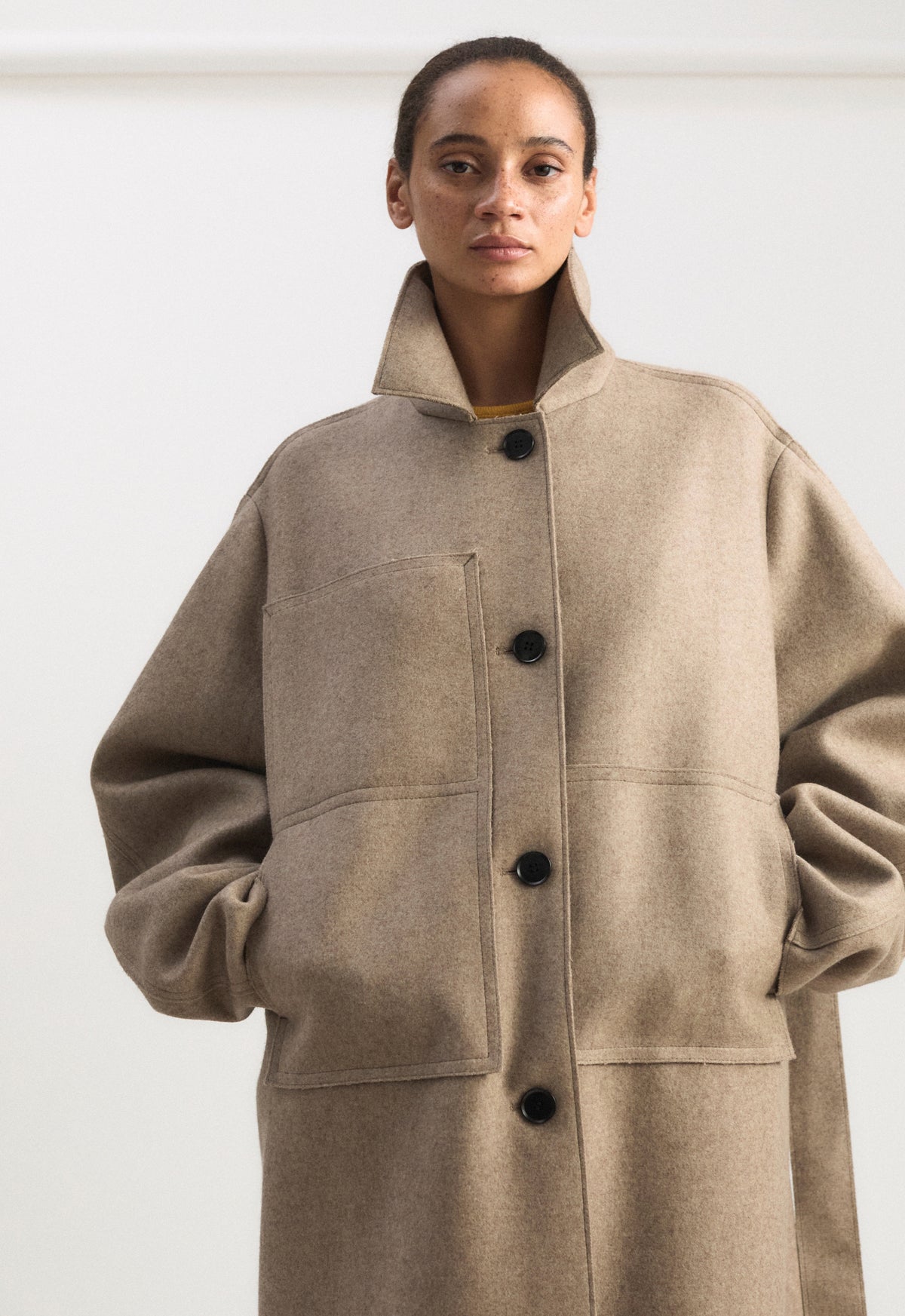 Shield Coat in Taupe