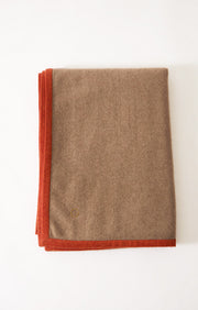 Arteno Cashmere Throw in Taupe & Fire