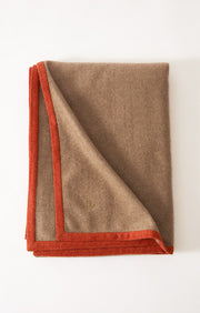 Arteno Cashmere Throw in Taupe & Fire