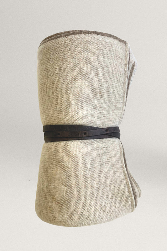 Daya Travel Throw in Feather & Taupe