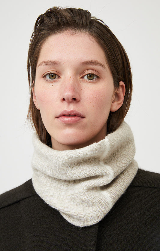 Duun Cashmere Neck Snood in Feather & Ivory