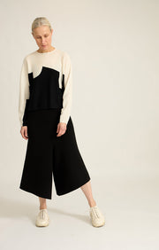 Emba Cashmere Trousers in Black & Ivory