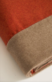 Etra Cashmere Big Bedspread in Fire & Taupe