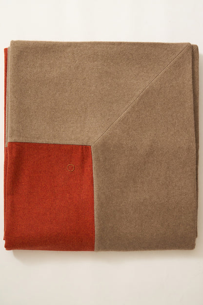 Etra King Size Bedspread in Fire & Taupe