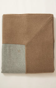 Etra Cashmere King Size Bedspread in Soft Grey & Taupe