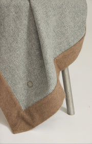 Etra Cashmere Throw in Soft Grey & Taupe