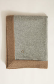Etra Cashmere Throw in Soft Grey & Taupe
