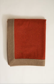 Etra Cashmere Throw in Fire & Taupe