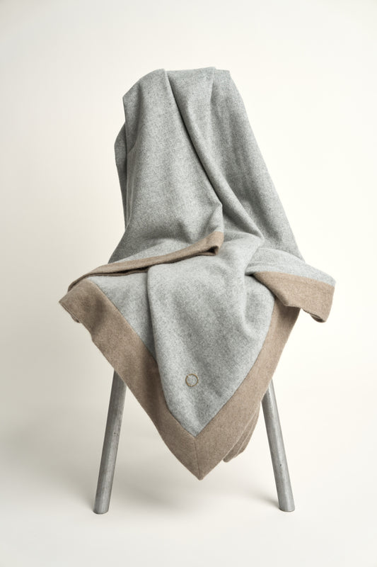 Etra Throw in Soft Grey & Taupe