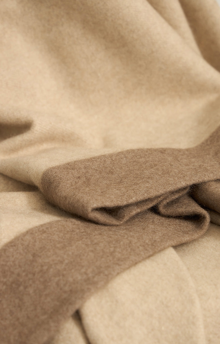 Etra Cashmere Throw In Beige & Taupe