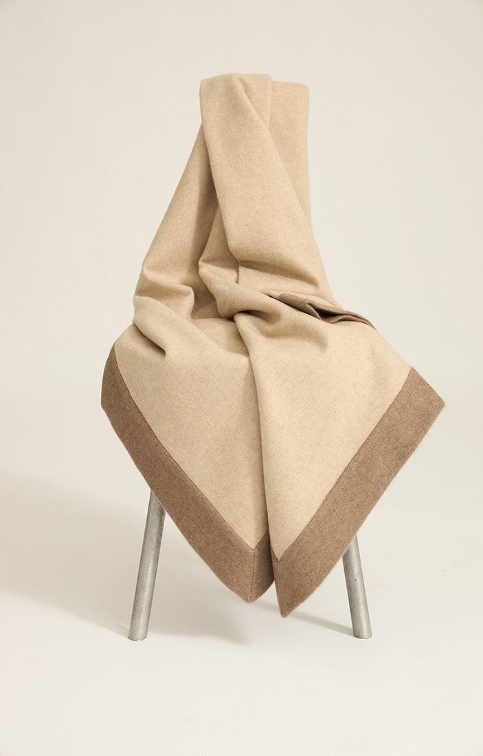 Etra Cashmere Throw In Beige & Taupe