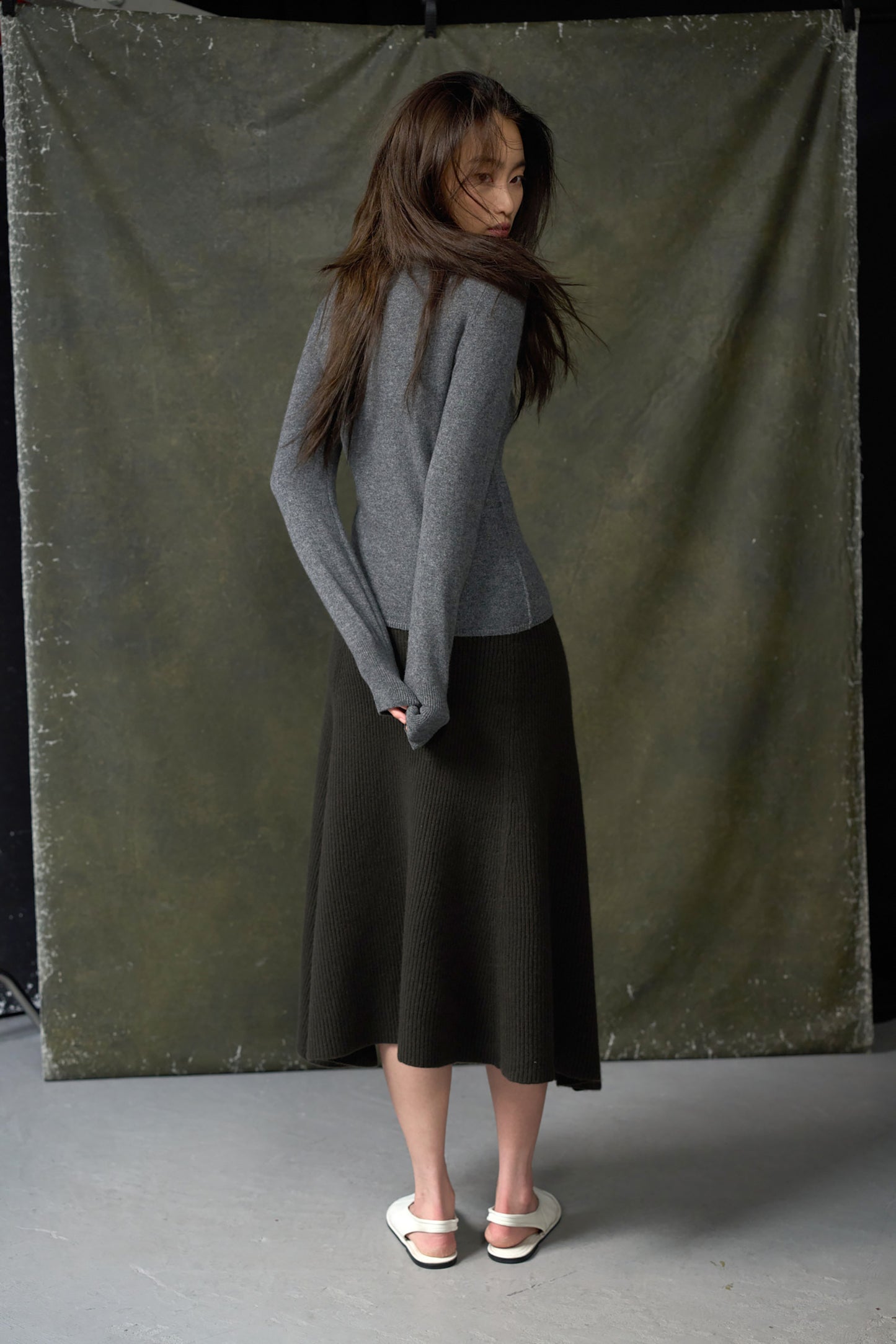 Kee Cashmere Sweater In Slate