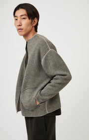 Loro Cashmere Reversible Jacket in Feather & Forest