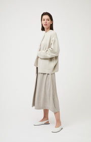 Loro Cashmere Reversible Jacket in Ivory & Feather