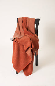 Manda Cashmere Throw in Fire & Taupe
