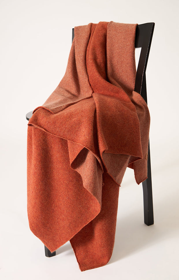 Manda Cashmere Throw in Fire & Taupe