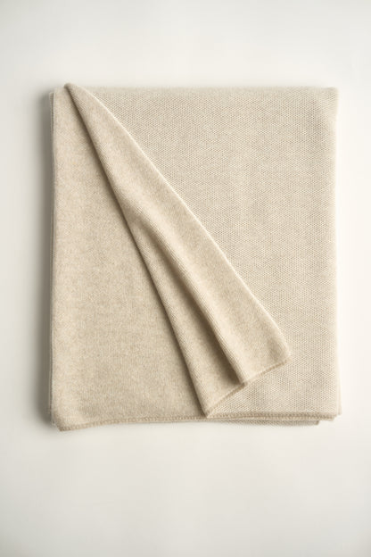 Mandu Travel Throw in Feather & Ivory