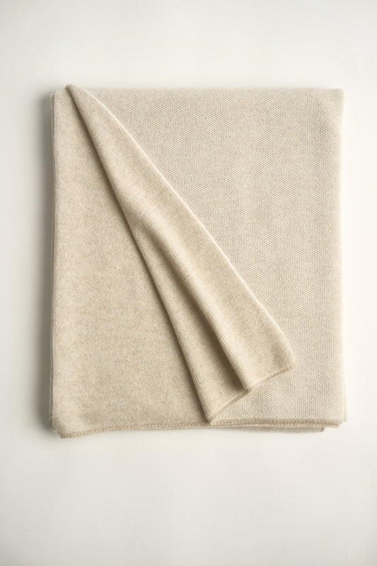 Mandu Travel Throw in Feather & Ivory