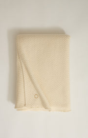 Maple Cashmere Throw in Ivory