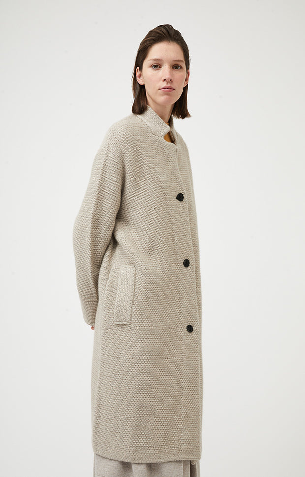 Oulou Cashmere Coat in Feather