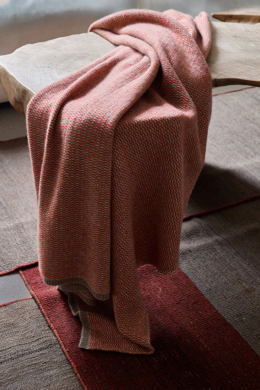 Quadro Throw in Fire & Taupe