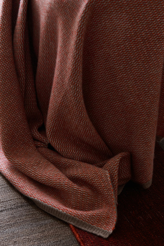 Quadro Throw in Fire & Taupe