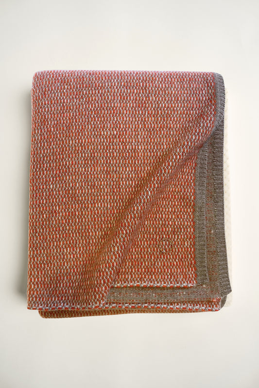 Quadro Throw in Fire & Taupe