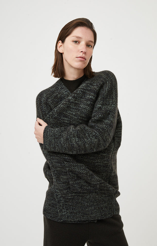 Sayan Cashmere Cardigan in Forest & Sage