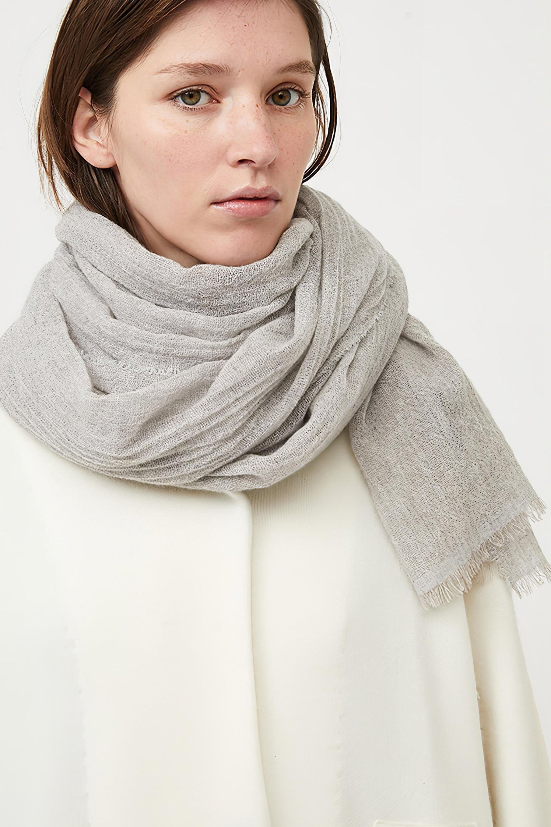 Grey Shawl Combo Sera Shawl – OYUNA - Main Image