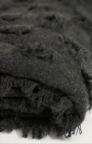 Seren Cashmere Bedspread in Charcoal