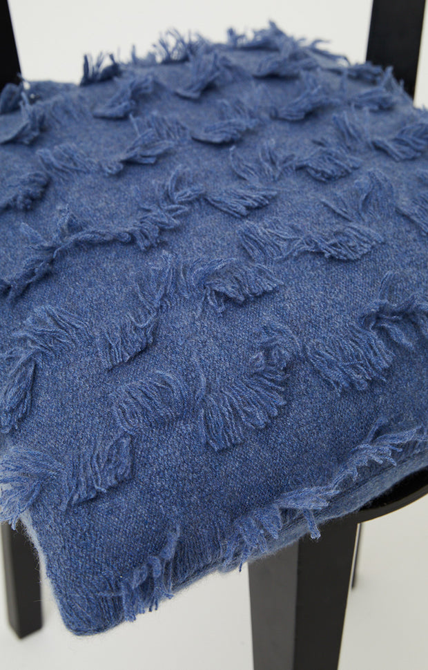 Seren Cashmere Cushion Cover in Bleu