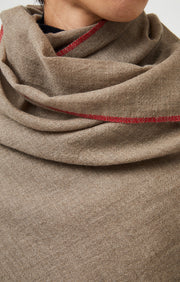 Sonya Cashmere Shawl in Taupe