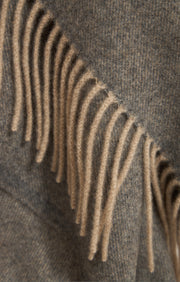 Uno Cashmere Throw in Slate Grey & Taupe